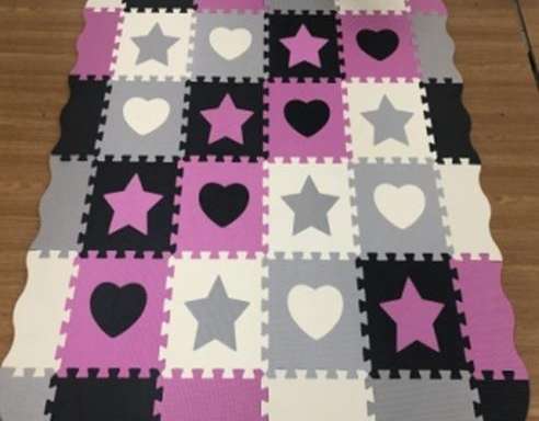 Oktatási habszőnyeg puzzle rózsaszín 143 x 143 x 1 cm 36 darab