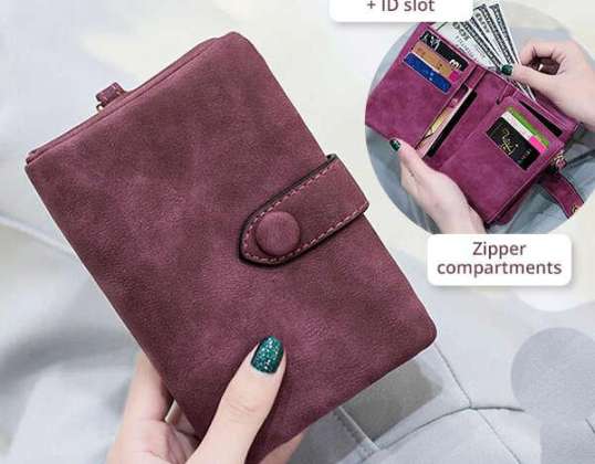 Vissinia Women's Tri-Fold Wallet: Alta capacidade, design elegante de couro PU