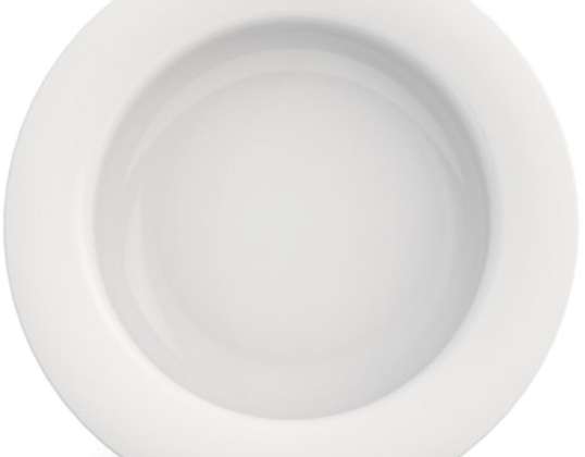 White Ornamin plates with slanting bottom - 26cm