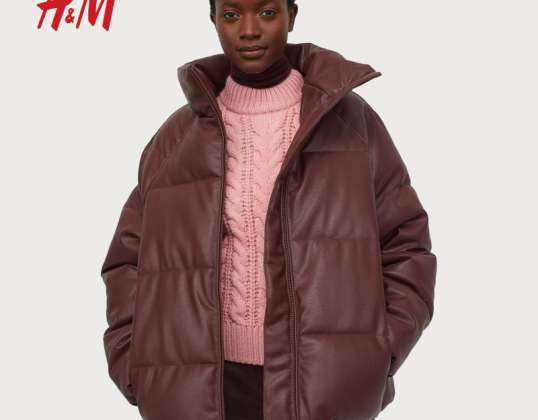 Suni deriden üretilmiş bordo H&M kışlık ceketler