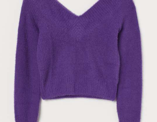 Maglioni viola H&M con scollo a V realizzati in morbido filato soffice