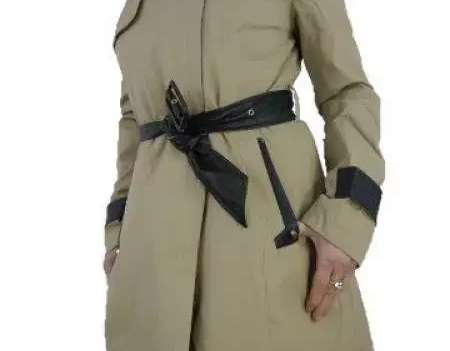 Women's coat with waist belt
