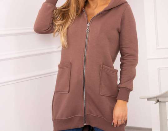 Insulated sweatshirt with a zipper at the back