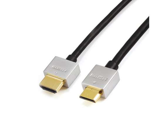 Reekin HDMI Kabel   2 0 Meter   FULL HD Ultra Slim Mini  Hi Speed w. Eth.