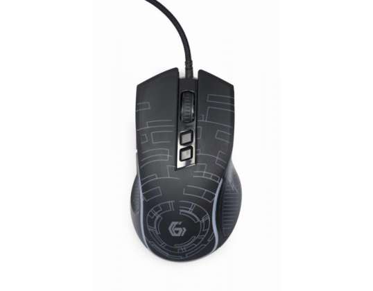 Gembird USB LED Gaming Mouse 7-Buttons 3600 DPI black MUSG-RGB-01