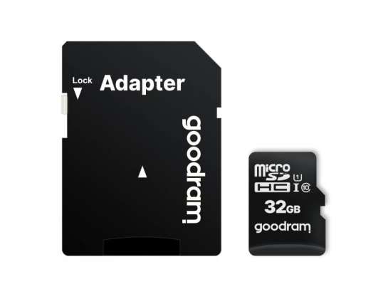 GOODRAM microSDHC 32GB 10 klasės UHS-I + adapteris M1AA-0320R12