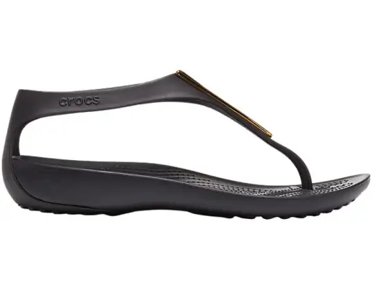 Crocs Serena Metallic Bar Fp W Damen Sandalen Schwarz und Gold 206420 751 206420 751