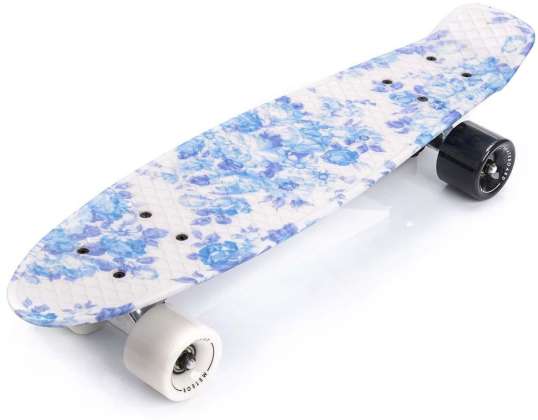 Skateboard Meteor Multikolor Cvijet bijelo-plavi 22608 22608