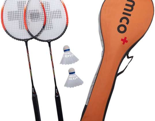 Orange badminton set Mico Hobby Z0716