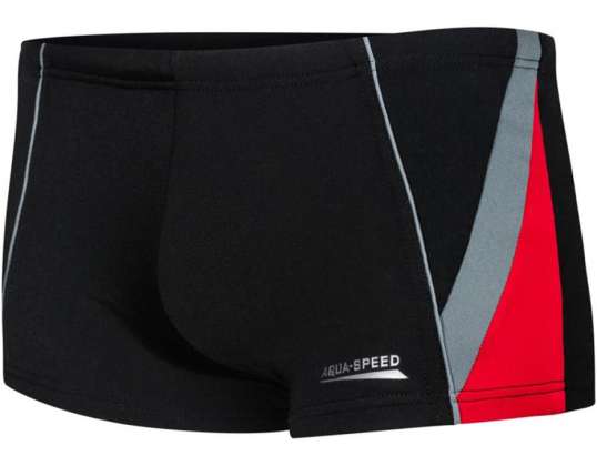 Aqua-Speed Diego Kinder-Badehose, schwarz-grau-rot 136 392 136 392