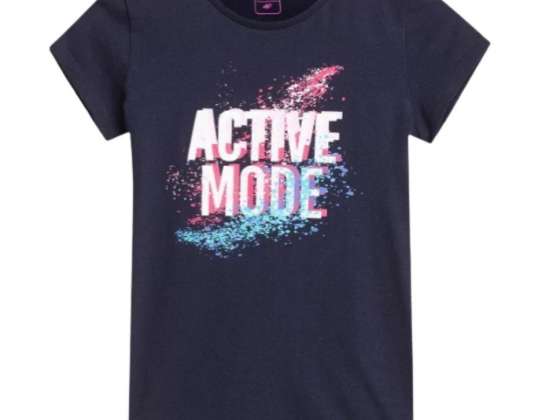 T-shirt for girls 4F dark navy blue HJZ21 JTSD005 30S HJZ21 JTSD005 60S