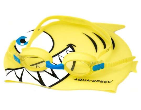 Aqua-Speed yüzme havuzu seti, gözlük ve şapka Balık sarısı 18 088 18/088