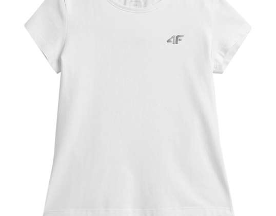 T-shirt for girls 4F white HJZ21 JTSD001 10S HJZ21 JTSD001 10S