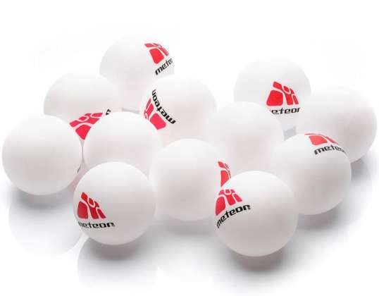 Set of 12 Meteor white ping pong balls 15026 15026