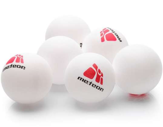 Set of 6 Meteor white ping pong balls 15028 15028