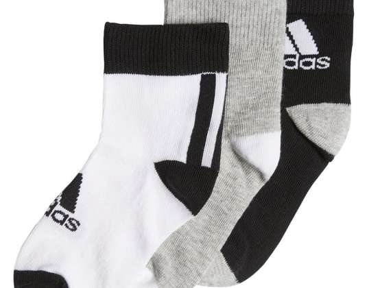 Kids socks adidas LK Ankle S 3PP white, grey, black FN0997 FN0997
