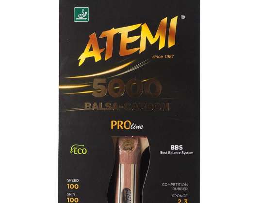 Raquette de ping-pong Nouvelle Atemi 5000 Pro anatomique R2624