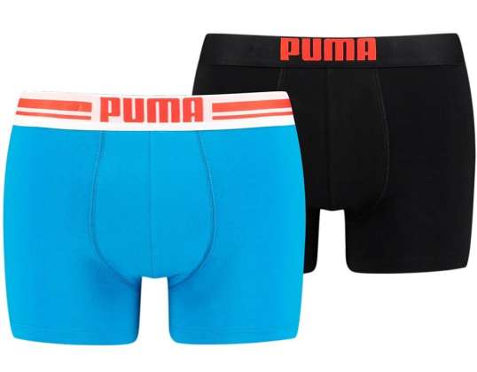 Erkek Puma Yerleştirilmiş Logo Boxer 2P mavi, siyah 906519 15 906519 15