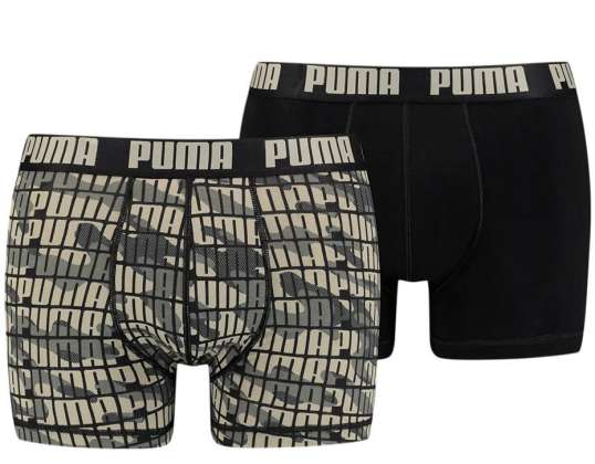 Boxers masculinos Puma Camo 2P areia, preto 935530 03 935530 03