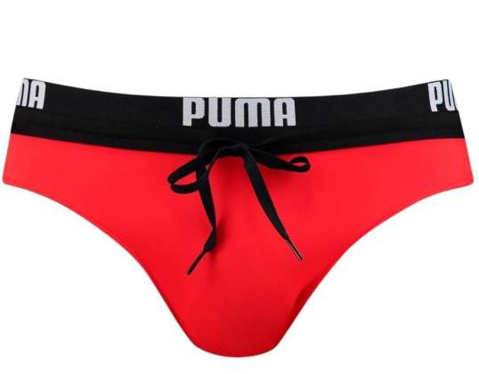 Calções de banho masculinos Puma Logo Natação Breve 907655 vermelho 02 907655 02