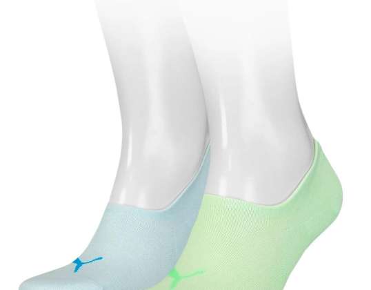 Puma Unisex Footie Socks 2P green, blue 907981 11 907981 11