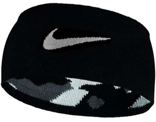 Nike Diadema sin costuras Doble cara Gris Negro N1003591097OS N1003591097OS