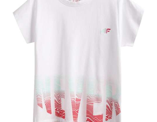 T-shirt for girls 4F white HJL21 JTSD006 10S HJL21 JTSD006 10S