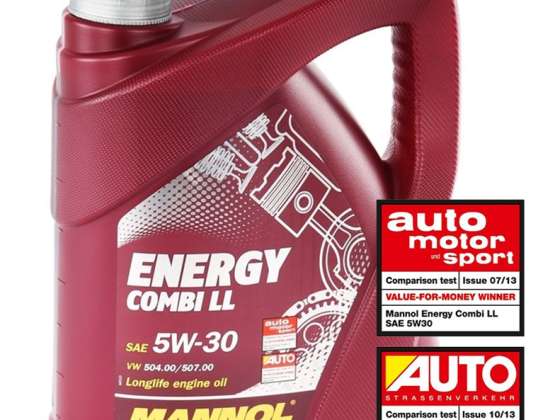 5 LTR MANNOL SAE 5W30 ENERGY COMBI LL MOOTORIÕLI VW 504.00 VW 507.00 jaoks