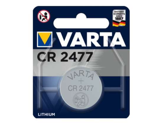 Varta Batterie Lithium, Knopfzelle, CR2477, 3V, Retail Blister (1-Pack)