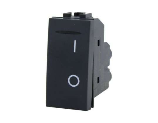 Black bipolar switch 16A-250V compatible Living International