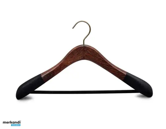 Dark brown Yourhanger luxurious oak clothing hangers for jackets