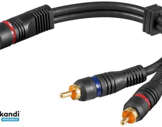 Double Shielded RCA Female-2 RCA Male Audio Adapter Cable
