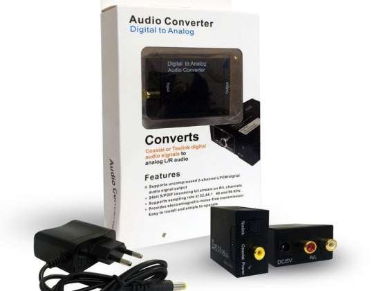 Cyfrowe/analogowe konwertery audio toslink/wejścia koncentryczne