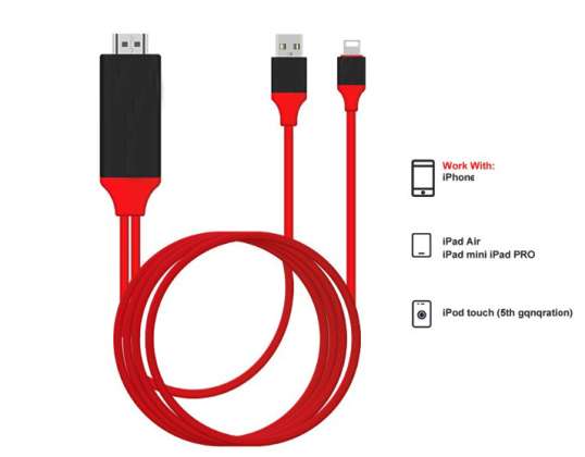 HDMI - Lightning adapter cable for smartphone 2m