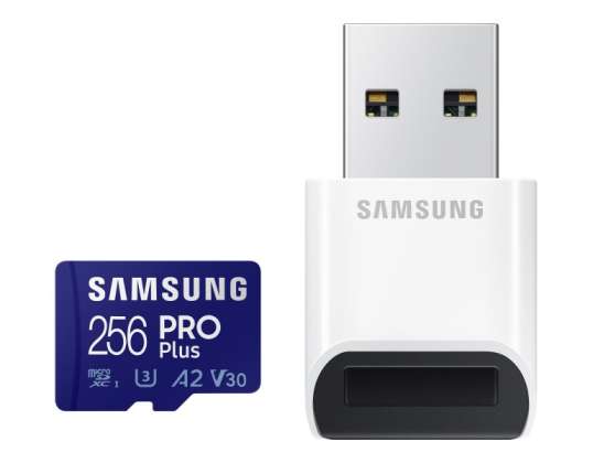 Samsung PRO Plus microSD Card 256 GB USB Card Reader MB-MD256KB/WW