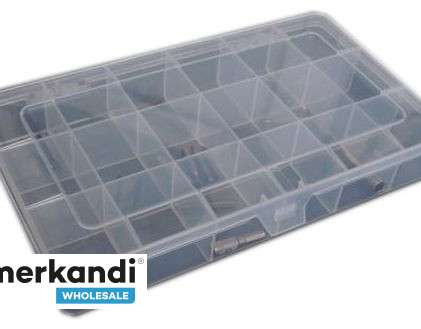 Plastic storage box with 18 compartments