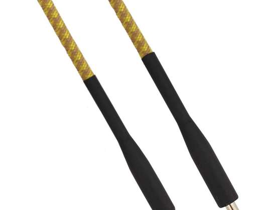 Canvas audio cable Jack male-male Mono 6.3mm 5m yellow/brown
