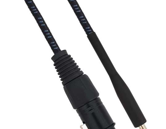 XLR Cannon female cable to Jack 6.35 male 5 meters Mono - Black/Blue