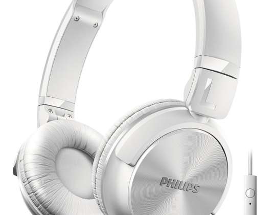 DJ-Style headphones with Philips microphone - White color