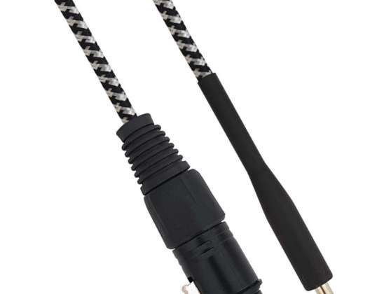 XLR оръдие женски кабел към жак 6.35 мъжки 1.5 метра моно бяло/черно