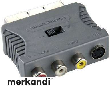 Videoadapter SCART-Stecker / S-VIDEO-Buchse + 3x Cinch-Buchse