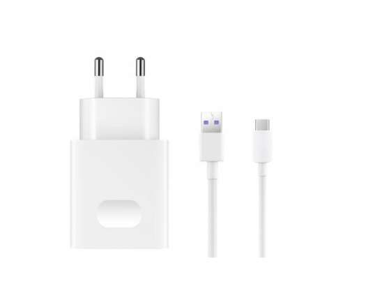 Huawei AP81 Super Charge Adapter + Cable / Data Cable - Type C - Weiss BULK