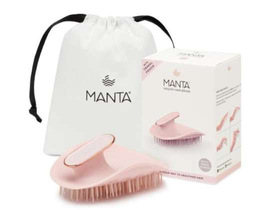 Manta Healthy Hair Brush Ultra Gentle Pink Rose-Gold