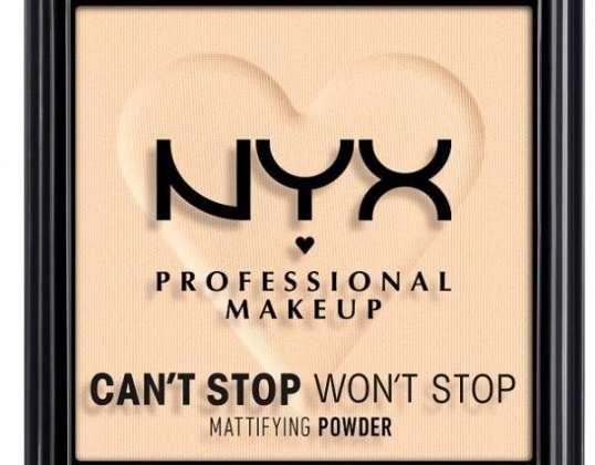 Nyx Can't Stop ei lopeta mattapintaista jauhetta Light Medium