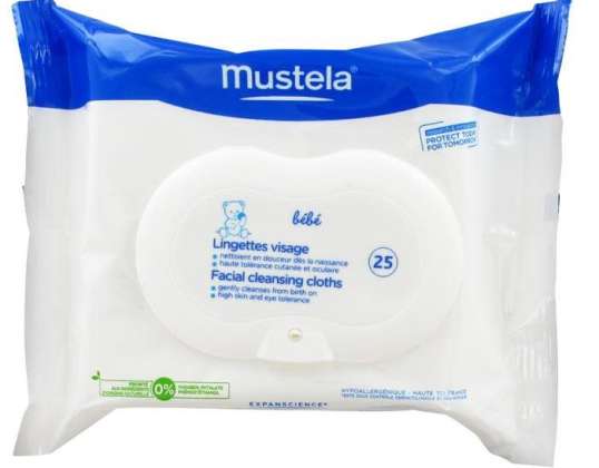 Mustela Дитячі серветки для чищення обличчя 25 серветок