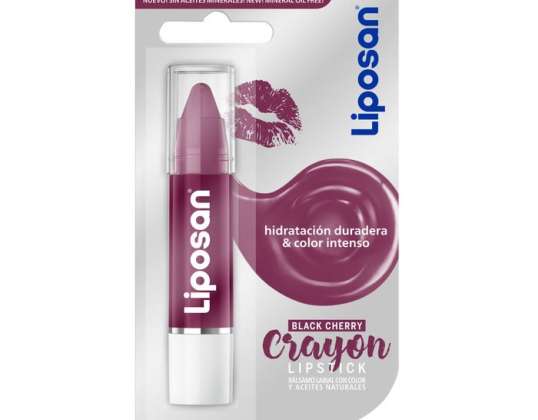 Liposan Crayon Läppbalsam med färg svart körsbär