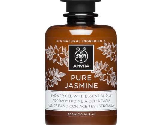 Gel de dus Apivita Pure Jasmine cu uleiuri esentiale 300ml