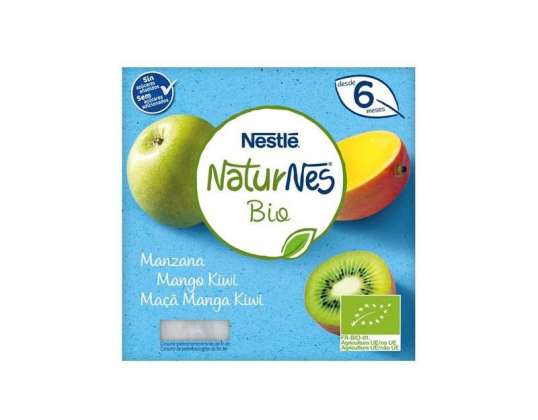 Nestlé Nestlé Naturnes Bio Tarrina Manzana, Mango y Kiwi 6m 4x 90g
