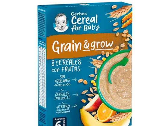 Gerber gröt 8 Spannmål och frukt 250g 