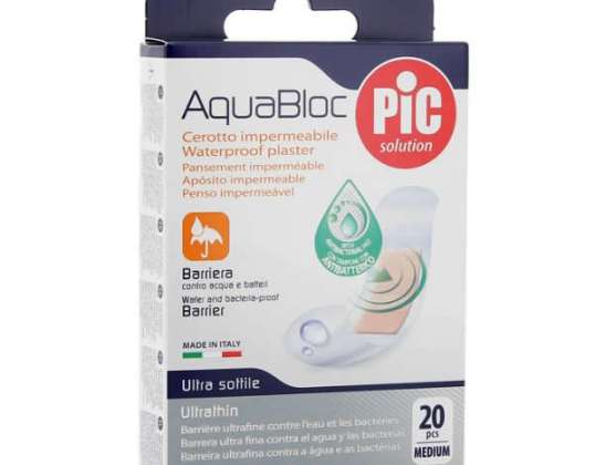 Pic Solution Pic Aquabloc With Bactericidal Adhesive Dressing 19x72mm 20uts